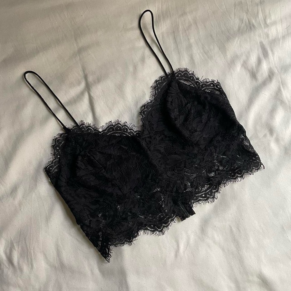 Black Lace Bralette Crop Top